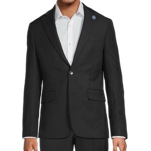 Hart Schaffner Marx 44S Black Blazer Sport Coat Wool Blend Classic 2 Button